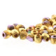 True2™ Czech Fire polished faceted glass beads 2mm - Crystal 24k brush Gold plated ab